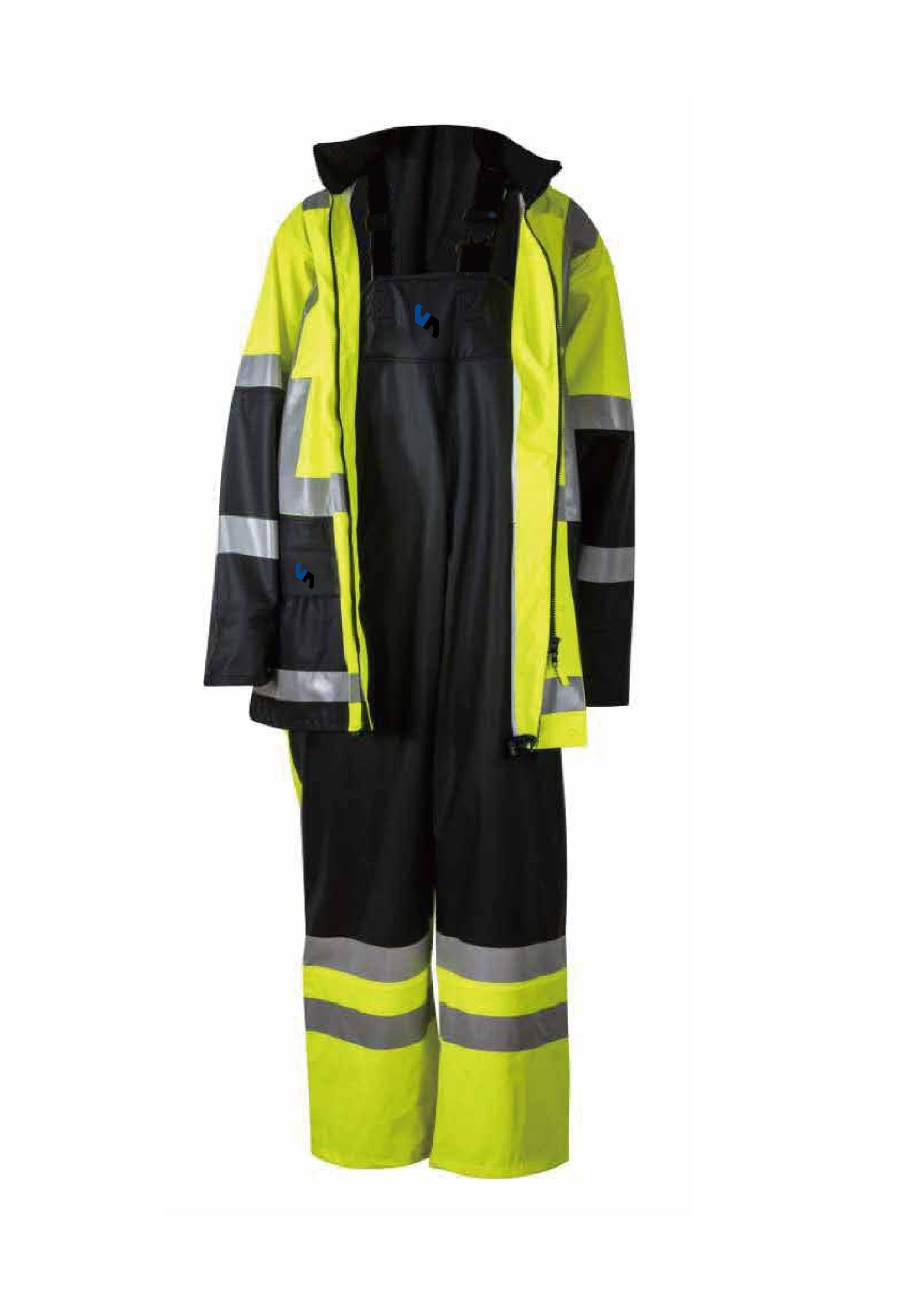 PU Rainsuit Waterproof with local reflective stripes