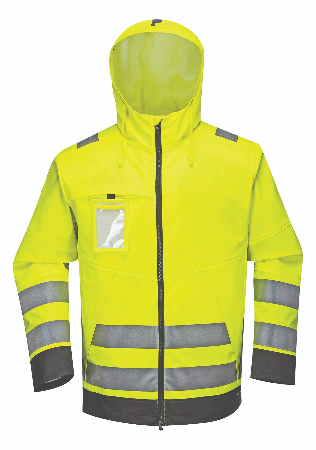 Hi Visbility PU Rain jacket with local reflective stripes