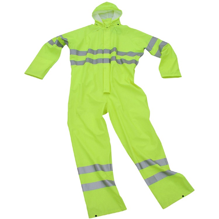 Hi Visbility PU Rainsuit with local reflective stripes